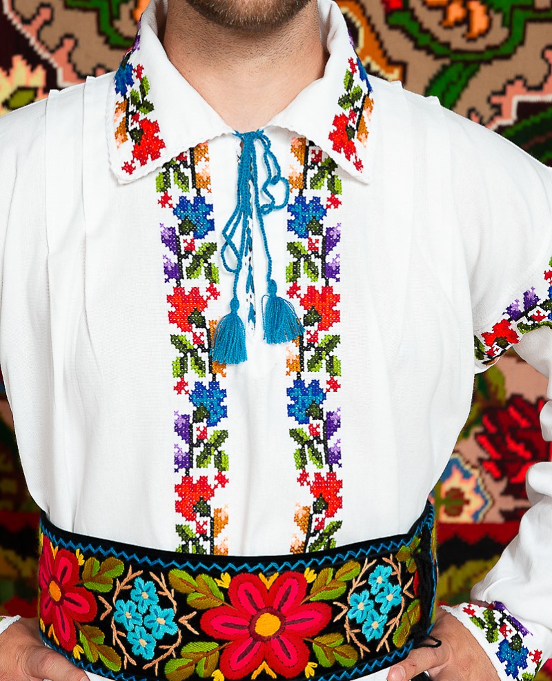 Camasa populara barbat Grigore cu brau 