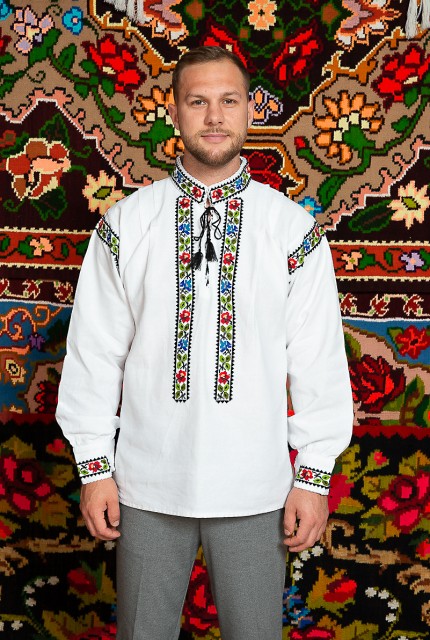 Camasa populara barbat Somes cu guler tunica