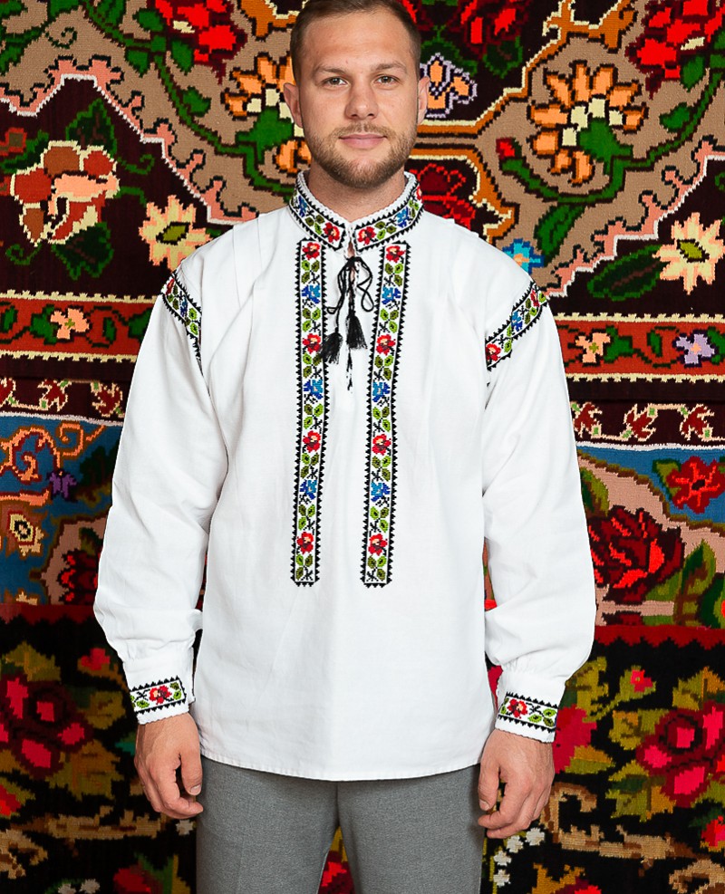 Camasa populara barbat Somes cu guler tunica