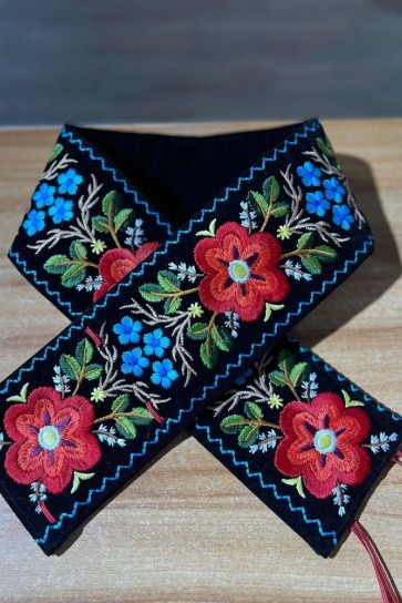 Brau lat bărbătesc cu motive florale lat 12 cm , lungime 110 cm