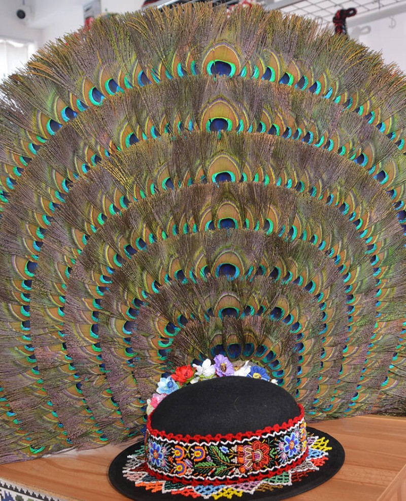 Clop cu pana de paun cu sapte randuri