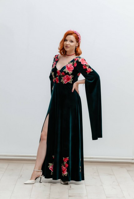 Rochie Stefana - verde smarald