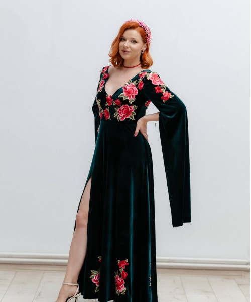 Rochie Stefana - verde smarald