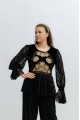 Bluză Gina cu broderie  galbenă