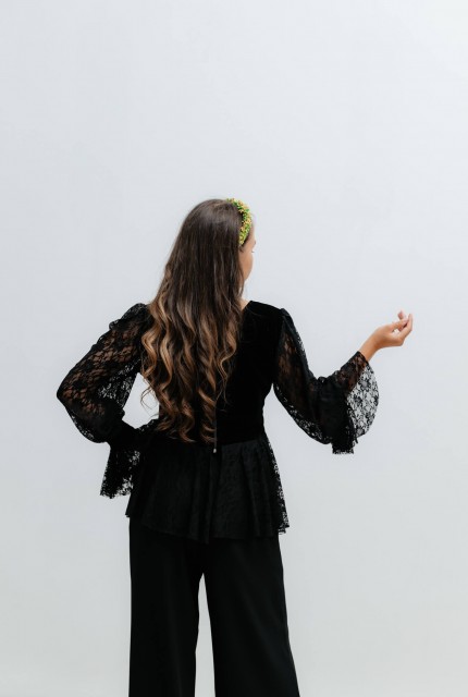 Bluză Gina cu broderie  galbenă