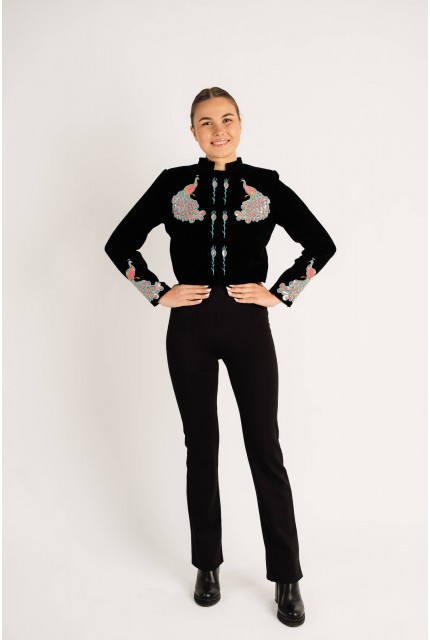 Sacou Păun colorat decorat cu aplicatii din paiete