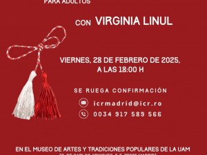 Tradiţia Mărțișorului, cu Virginia Linul la Madrid la ICR şi la Asociația Hispano-Română Salva