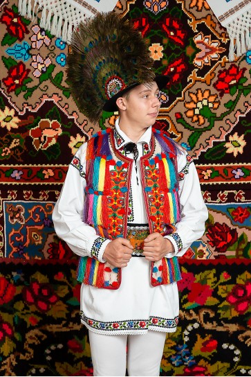 Costum popular barbat Somes cu pieptar cu ciucuri