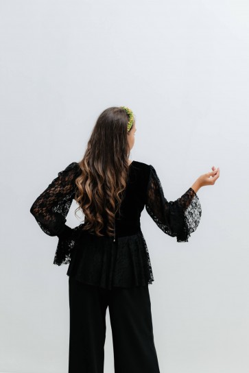 Bluză Gina cu broderie  galbenă Bluză Gina cu broderie  galbenă